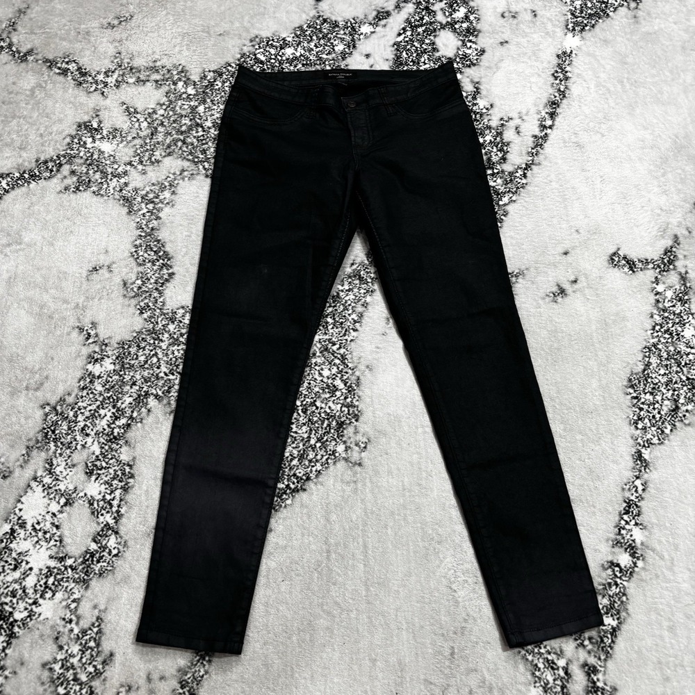 Banana Republic Legging Skinny Pants Womens Size 29/8 Black Coated Stretch